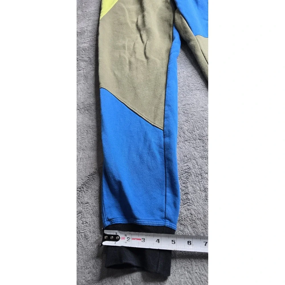 Champion Color Block Reverse Weave Jogger Sweatpant Mens M Blue Green 30